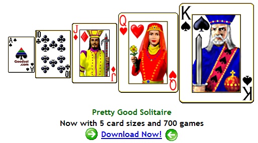 Pretty Good Solitaire - Now with 5 card sizes and 700 games including FreeCell