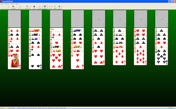 FreeCell on Pretty Good Solitaire for Windows