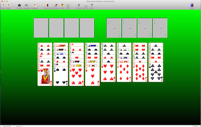 FreeCell in Pretty Good Solitaire on a Mac